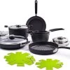 GreenPan Levels 11-Piece Nonstick Stackable Cookware Set 1 GreenPan Levels 11-Piece Nonstick Stackable Cookware Set -Cookware & Knives Shop greenpan levels 11 piece ceramic cookware set stackable for easy storage