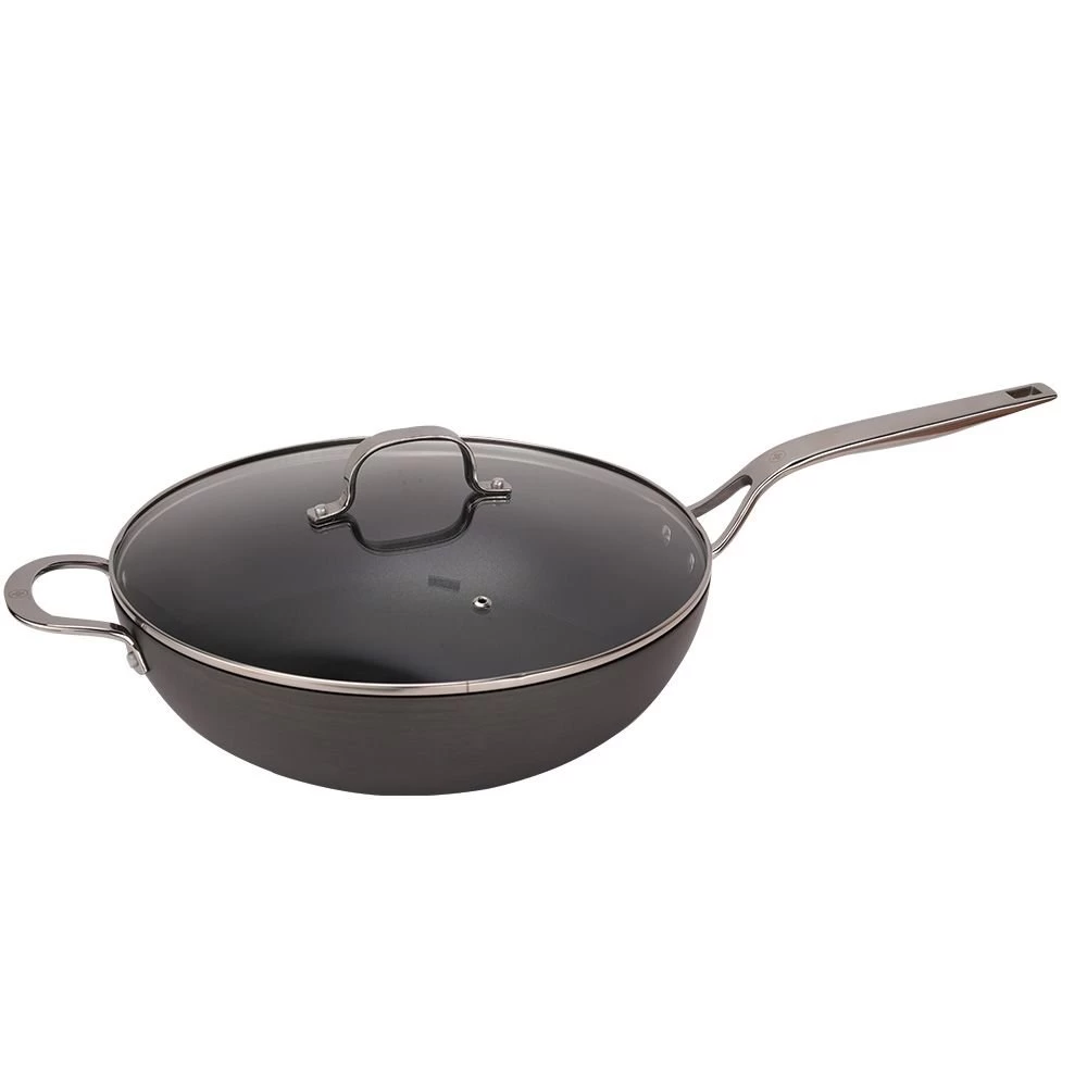 Swiss Diamond | Hard Anodized Induction 12.5" Nonstick Wok With Glass Lid 3 Swiss Diamond | Hard Anodized Induction 12.5" Nonstick Wok With Glass Lid