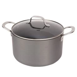 Swiss Diamond | Hard Anodized Induction 8-Quart Nonstick Stock Pot With Glass Lid