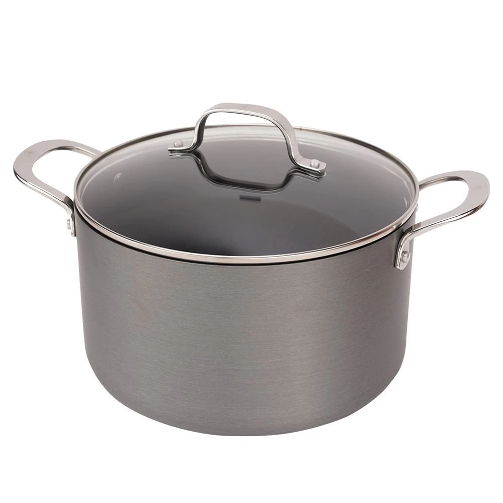 Swiss Diamond | Hard Anodized Induction 8-Quart Nonstick Stock Pot With Glass Lid 3 Swiss Diamond | Hard Anodized Induction 8-Quart Nonstick Stock Pot With Glass Lid