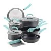 Rachael Ray 11-Piece Hard Anodized Cookware Set | Light Blue -Cookware & Knives Shop hardblue1