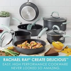 Rachael Ray 11-Piece Hard Anodized Cookware Set | Light Blue 15 Rachael Ray 11-Piece Hard Anodized Cookware Set | Light Blue -Cookware & Knives Shop hardblue2