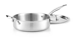 Heritage Steel Cookware Stainless Steel Deep Saute Pan With Cover | 4 Qt. -Cookware & Knives Shop hsc 14011 american clad cookware by hammer stahl 4 qt deep saute pan with cover 316ti