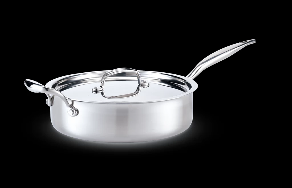 Heritage Steel Cookware Stainless Steel Deep Saute Pan With Cover | 4 Qt. - Image 2