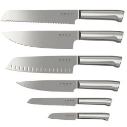 SMEG 7-Piece Knife Block Set | Cream -Cookware & Knives Shop knife set 1 1