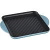 Le Creuset 9.5" Square Signature Enameled Cast Iron Grill Pan | Caribbean Blue -Cookware & Knives Shop l2127 2417 a