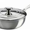 Le Creuset 3.5 Qt. Tri-Ply Stainless Steel Saucier Pan With Lid & Helper Handle 1 Le Creuset 3.5 Qt. Tri-Ply Stainless Steel Saucier Pan With Lid & Helper Handle -Cookware & Knives Shop lecreu stainless saucier 3.5qt ssp6100 24 compressed