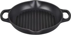 Le Creuset 9.75" Deep Round Signature Grill Pan | Licorice
