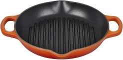 Le Creuset 9.75" Deep Round Signature Grill Pan | Flame Orange