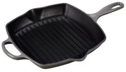 Le Creuset 10.25" Square Signature Cast Iron Grill Skillet | Oyster Grey
