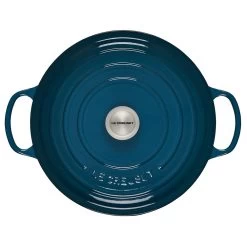 Le Creuset 7.25 Qt. Round Signature Dutch Oven With Stainless Steel Knob | Deep Teal -Cookware & Knives Shop ls2501 287dss 3
