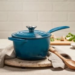 Le Creuset 1.75 Qt. Signature Enameled Cast Iron Saucepan With Stainless Steel Knob | Deep Teal 11 Le Creuset 1.75 Qt. Signature Enameled Cast Iron Saucepan With Stainless Steel Knob | Deep Teal -Cookware & Knives Shop ls2518 167dss 5