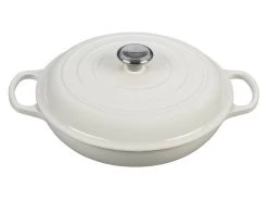 Le Creuset 3.5 Qt. Signature Enameled Cast Iron Braiser With Stainless Steel Knob | White