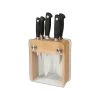 Mercer Cutlery Genesis 6-Piece Knife Block Set | Beechwood & Glass -Cookware & Knives Shop m20050