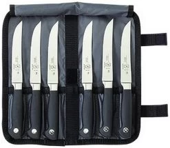 Mercer Cutlery Forged Steak Knives In Cloth Roll - 7 PC Set Genesis Collection