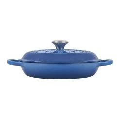 Le Creuset 2.25 Qt. Signature Braiser With Stainless Steel Knob | Noel (Marseille Blue) -Cookware & Knives Shop noelbraiser6