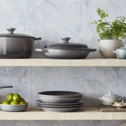 Le Creuset 2.25 Qt. Signature Enameled Cast Iron Braiser With Stainless Steel Knob | Oyster Grey -Cookware & Knives Shop oyster 8