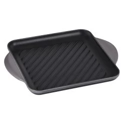Le Creuset 9.5" Square Signature Enameled Cast Iron Grill Pan | Oyster Grey