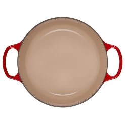 Le Creuset 5.5 Qt. Round Signature Cast Iron Dutch Oven With Stainless Steel Knob | Cerise/Cherry Red 10 Le Creuset 5.5 Qt. Round Signature Cast Iron Dutch Oven With Stainless Steel Knob | Cerise/Cherry Red -Cookware & Knives Shop rs10299 ls2501 2667 inside