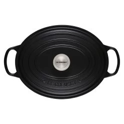 Le Creuset 6.75 Qt. Oval Signature Dutch Oven With Stainless Steel Knob | Licorice -Cookware & Knives Shop rs11833 ls2502 3120ss 3 lpr