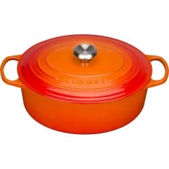 Le Creuset 6.75 Qt. Oval Signature Dutch Oven With Stainless Steel Knob | Flame Orange