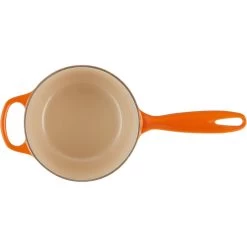 Le Creuset 1.75 Qt. Signature Enameled Cast Iron Saucepan With Stainless Steel Knob | Flame Orange -Cookware & Knives Shop rs11970 signature iron handle saucepan 160401s
