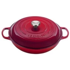 Le Creuset 5 Qt. Signature Enameled Cast Iron Braiser With Stainless Steel Knob | Cerise/Cherry Red
