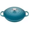 Le Creuset 3.5 Qt. Signature Enameled Cast Iron Braiser With Stainless Steel Knob | Caribbean Blue -Cookware & Knives Shop rs12363 ls2532 3017ss