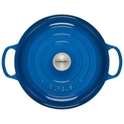 Le Creuset 3.5 Qt. Signature Enameled Cast Iron Braiser With Stainless Steel Knob | Marseille Blue -Cookware & Knives Shop rs12495 ls2532 3059 3