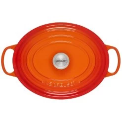 Le Creuset 6.75 Qt. Oval Signature Dutch Oven With Stainless Steel Knob | Flame Orange -Cookware & Knives Shop rs14318 ls2502 332 3 scr 1