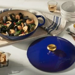 Le Creuset 3.5Qt Signature Braiser Eiffel Tower Collection | Indigo -Cookware & Knives Shop rs16310 le creuset eiffeltowerindigobraiser recipe ret lpr