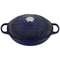 Le Creuset Olive Branch Collection 3.5 Qt. Signature Braiser | Indigo Blue