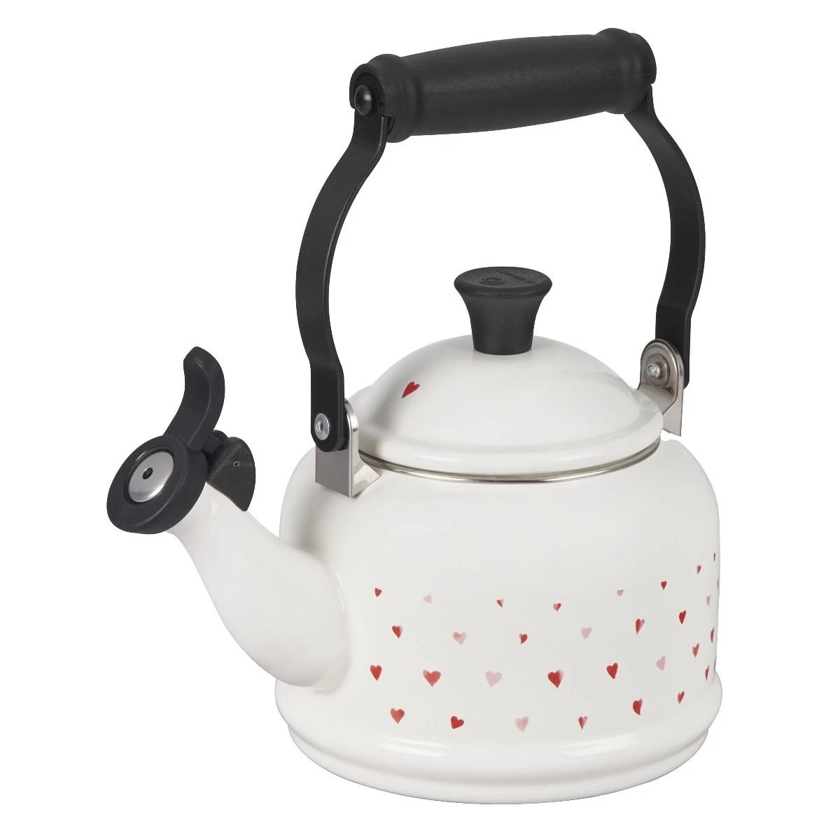 Le Creuset L'Amour Collection 1.25 Qt. Demi Kettle With Heart Applique | White 3 Le Creuset L'Amour Collection 1.25 Qt. Demi Kettle With Heart Applique | White