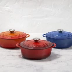 Le Creuset 2.75 Qt. Shallow Round Dutch Oven | Flame -Cookware & Knives Shop rs18591 2.75 ovens 1