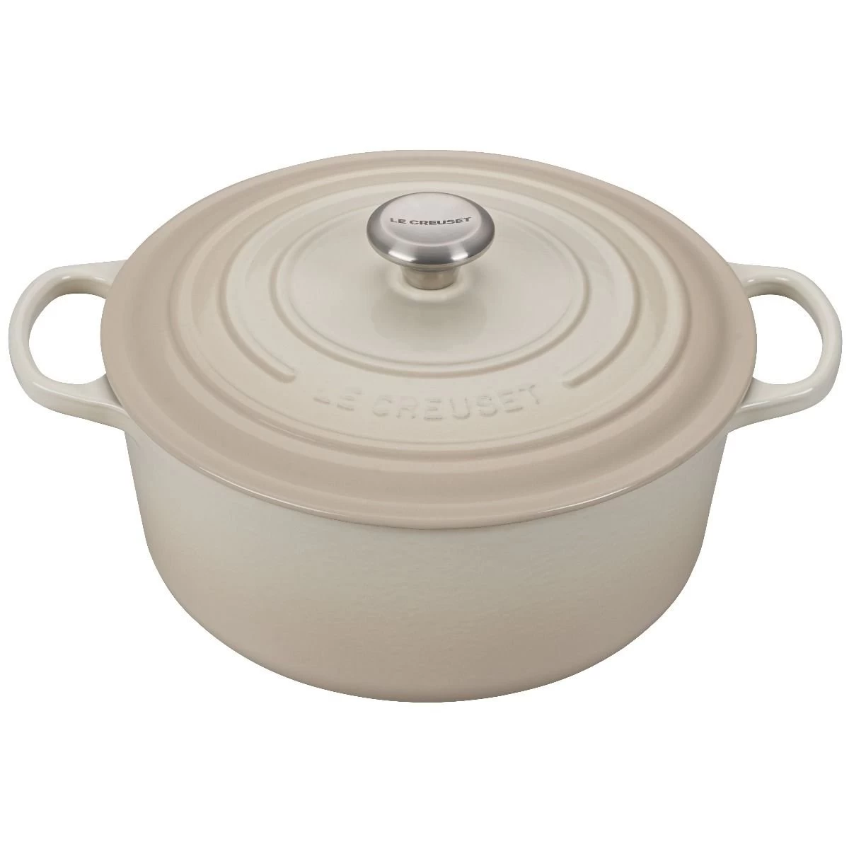Le Creuset 7.25 Qt. Round Signature Dutch Oven With Stainless Steel Knob | Meringue White