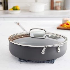 Cuisinart Contour Hard Anodized Saute Pan With Helper Handle & Cover | 5 Qt. -Cookware & Knives Shop sautelifestyle