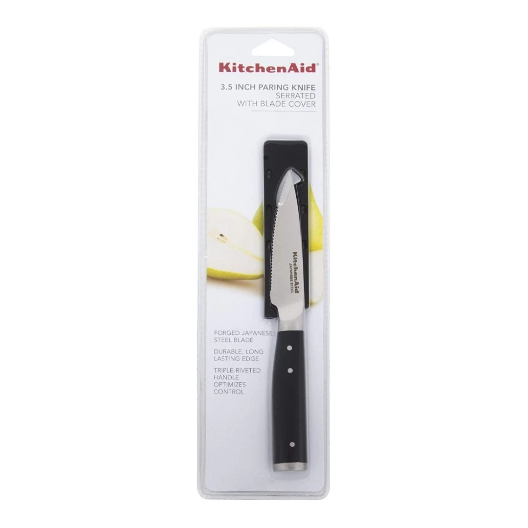 KitchenAid Gourmet Forged 3.5" Paring Knife With Sheath | Serrated 6 KitchenAid Gourmet Forged 3.5" Paring Knife With Sheath | Serrated - Image 4