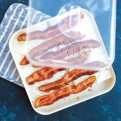 Nordic Ware Medium Slanted Bacon Tray With Lid 11 Nordic Ware Medium Slanted Bacon Tray With Lid -Cookware & Knives Shop slanted bacon rack overhead 08 780x780 13193.1617722803.1280.1280