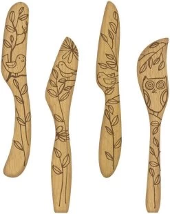 Talisman Designs 7" Beechwood Cheese Knife Set (4 Pieces)