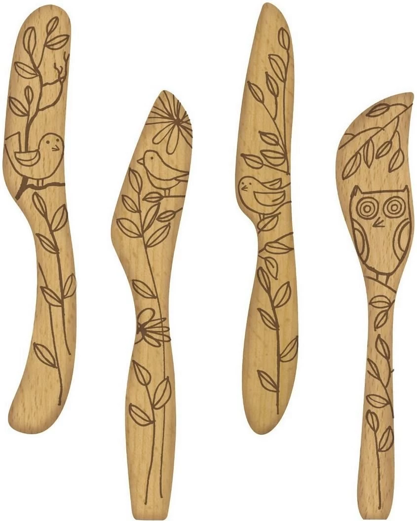 Talisman Designs 7" Beechwood Cheese Knife Set (4 Pieces) 3 Talisman Designs 7" Beechwood Cheese Knife Set (4 Pieces)