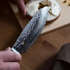 Shun Premier 6" Ultimate Utility Knife 12 Shun Premier 6" Ultimate Utility Knife -Cookware & Knives Shop tdm0741 inhand lifestyle2