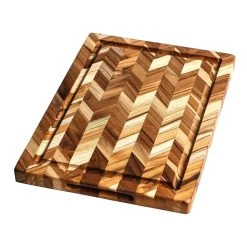 TeakHaus Herringbone End-Grain Cutting/Serving Board (Rectangle) | 18" X 14" X .9"